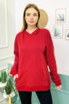 158092 Kapsonlu Cepli Oversize Sweatshirt